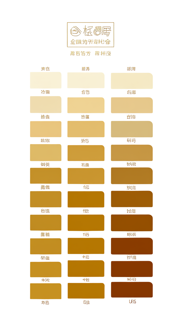 金渐层色号对比表图片